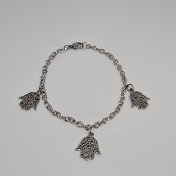 Producto - Pulsera Fina Manitos Caladas de Acero Quirúrgico