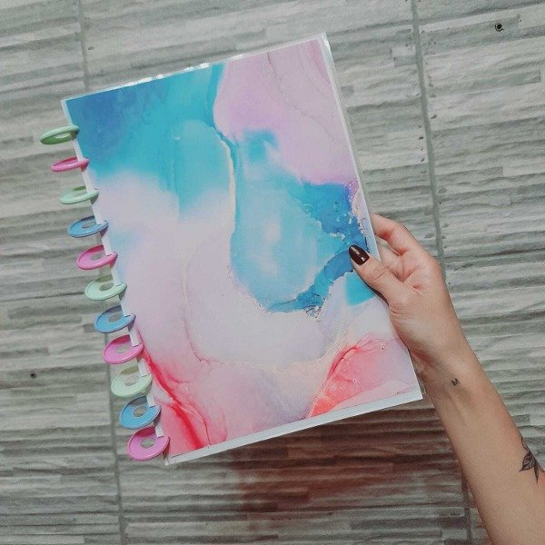 Producto - Cuaderno Inteligente A4 MARMOL ROSA Y CELESTE