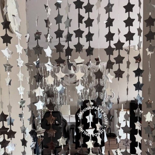 Producto - Cortinas estrellas plata