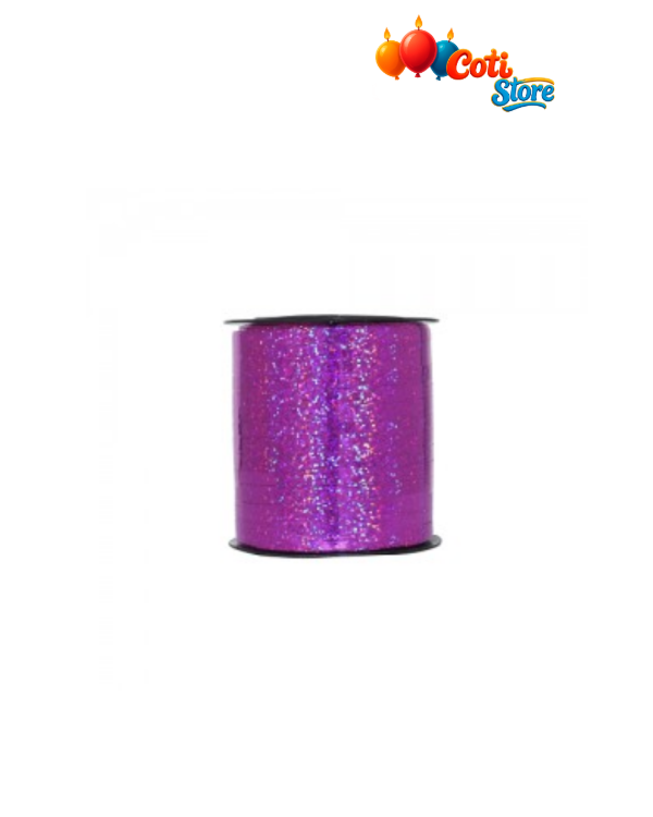 Producto - Hilo Cinta Holográfica Fucsia 225mts x 0.5cm