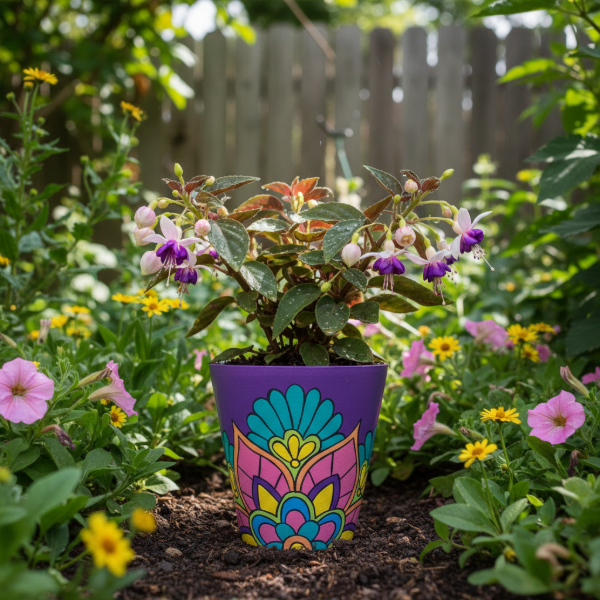 Producto - MACETA DE BARRO MARILYN - VIOLETA