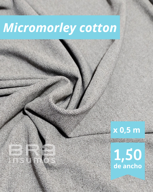 Producto - Micromorley cotton 1,5 m de Ancho - Gris melange (x 1/2 Metro) - 1