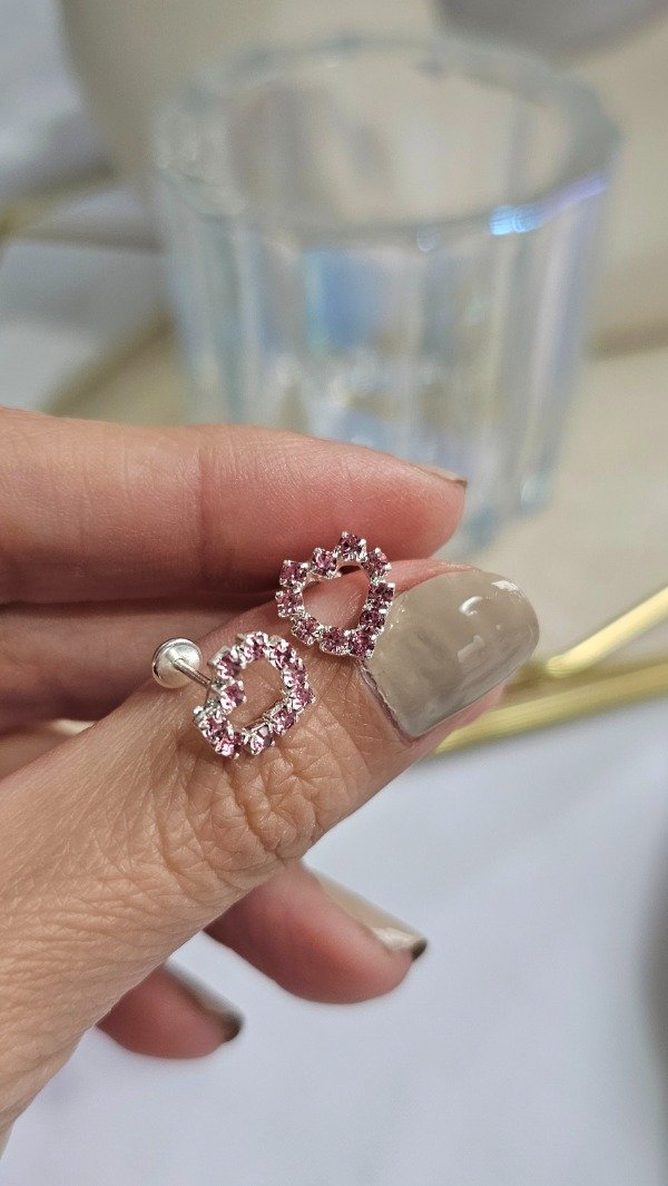 Producto - Abridor corazones cubic rosa. Plata