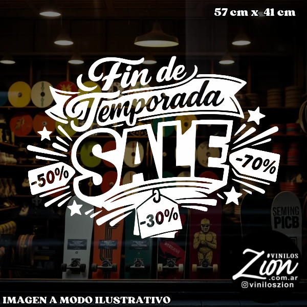Producto - Vinilo Para Vidriera Fin de temporada Sale -70 -50 -30