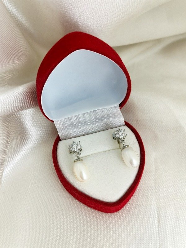 Producto - Aros Colgantes con perlas Plata 925
