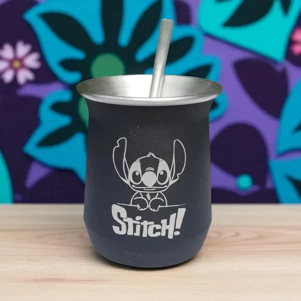 Producto - Mate aluminio Stitch con bombilla 4683
