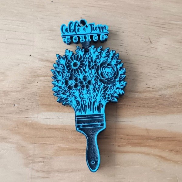 Producto - Sello de goma XXL Pincel con Flores