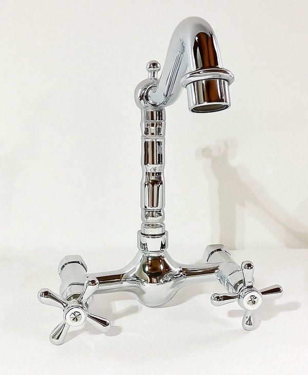 Producto - Grifería de pared cromo vintage mezclador externo cocina baño