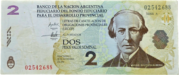 Producto - 2 Pesos - Lecop (Olivera - Arlia) Col. E#201 VF - 0