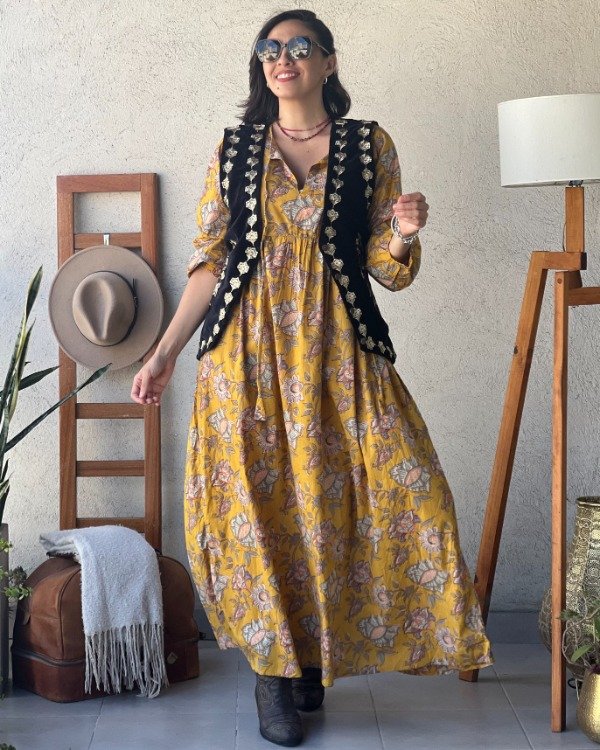 Producto - Vestido Boho de Algodón Maíz M a XL