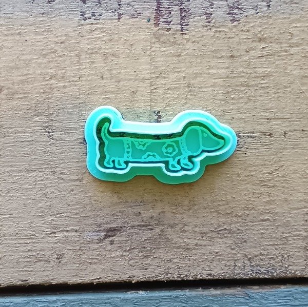 Producto - Cortante + stamp Perro salchicha para aros mini