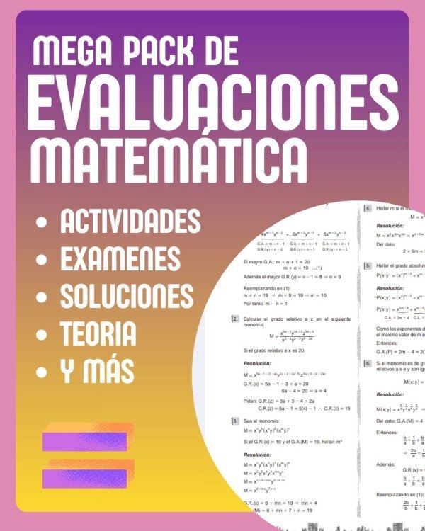 Producto - MEGA PACK EVALUACIONES Y DIAGNOSTICO MATEMATICA