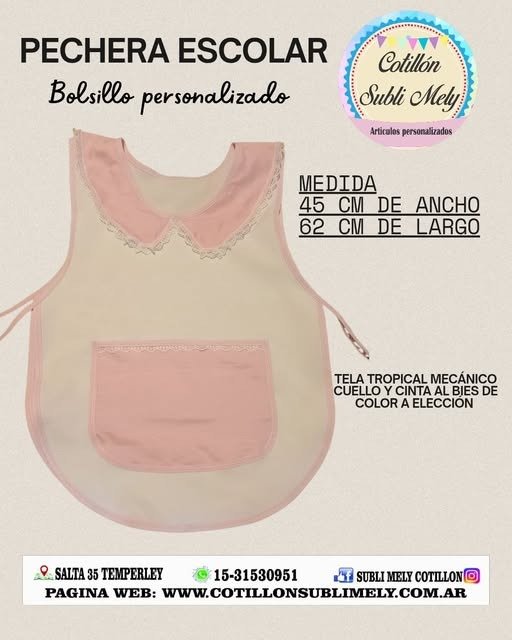 Producto - PECHERA ESCOLAR PERSONALIZADO