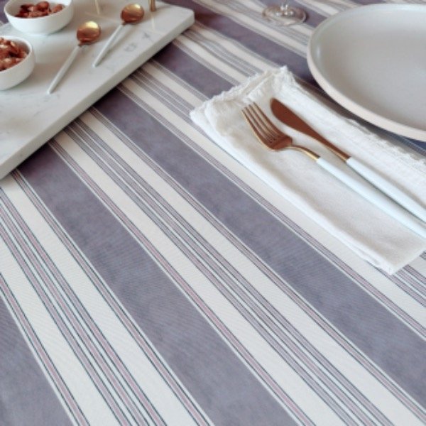 Producto - Mantel de Tela Antimanchas Premium Lineas Violeta - 3