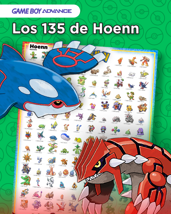 Producto - Poster / Pokémon 3ra Gen. Los 135 de Hoenn para Nintendo GameBoy Advance