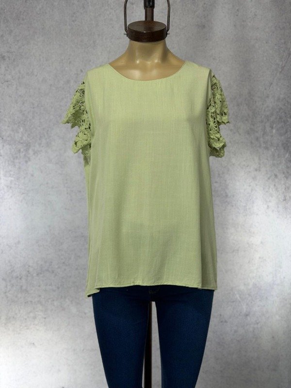 Producto - BLUSA TRIAL VERDE LINO IMPORTADA - 0