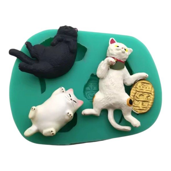 Producto - Molde De Silicona Gatos Gatitos Mini Fondant Porcelana Fría