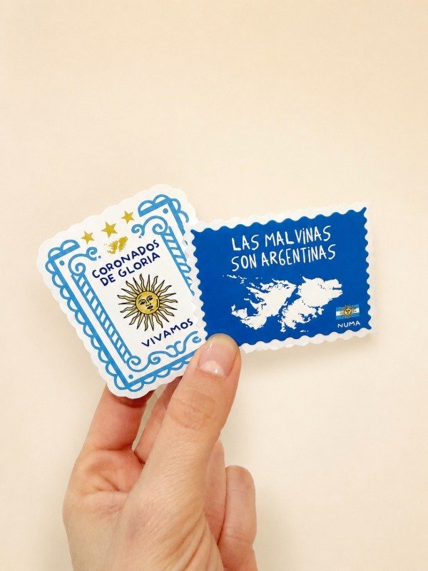 Producto - Sticker vinilo blanco MALVINAS ARGENTINAS