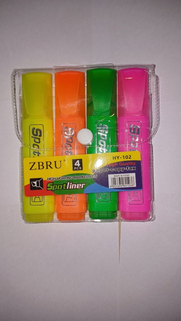 Producto - Set Resaltadores Fluorescentes ZBRU Spotliner x4 Colores