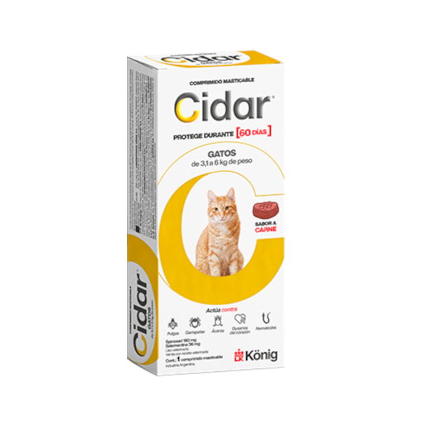 Producto - Comprimido Cidar Gato de 3 a 6 Kg