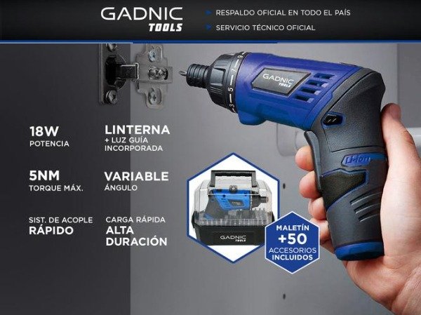 Producto - Atornillador + accesorios -inalambrico -bat. recargable 1300 mAh Li-on -3.6V-18W