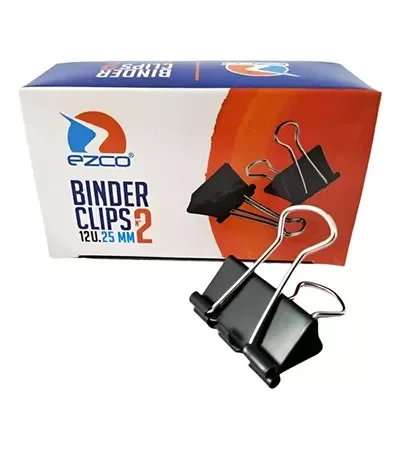 Producto - Broches binder negro Ezco 25 mm x docena