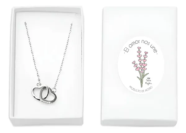 Producto - Collar Acero Dos Corazones