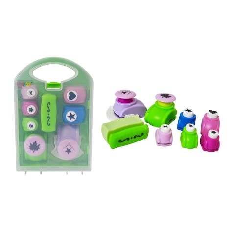 Producto - SET DE SACABOCADOS X8 DIFENTES TAMAÑOS Y MODELOS EN VALIJA 14X21CM OLAMI
