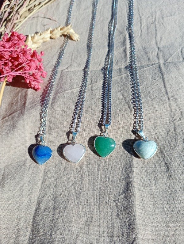 Producto - Collar acero corazón chico con virola