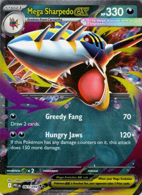 Producto - Mega Sharpedo ex (061/094) [Mega Evolution: Phantasmal Flames]