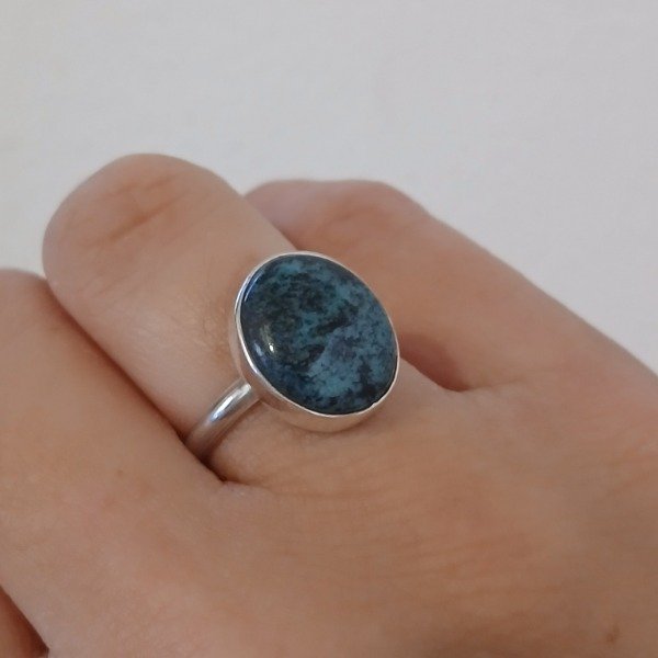 Producto - Anillo Plata 925 turquesa tibetana - Talle 16