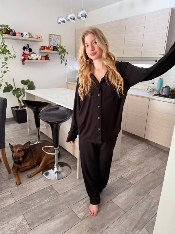 Producto - Pijama camisero negro