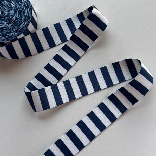 Producto - Cinta Rayada azul y blanca pase 40 x 3mts