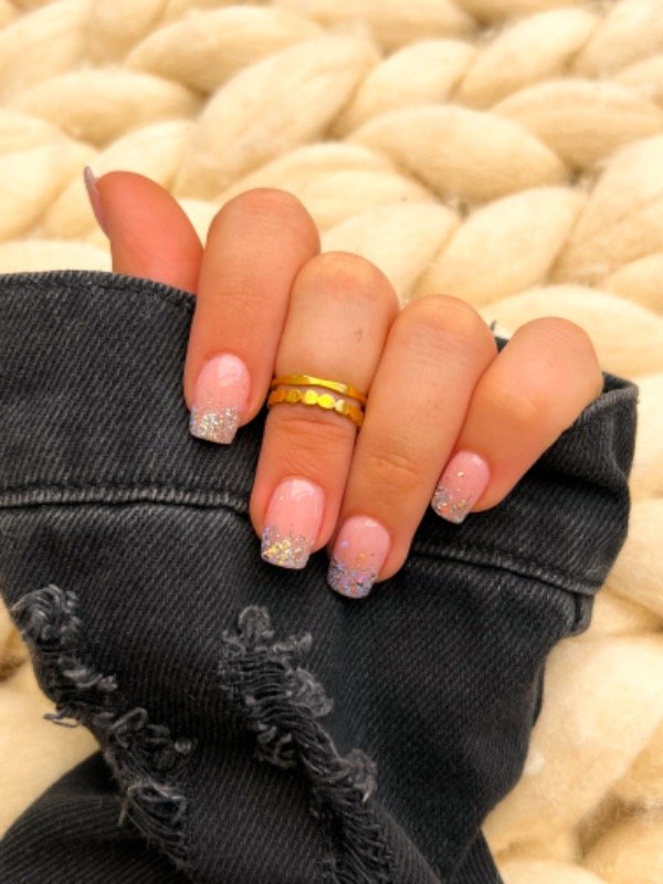 Producto - Anillo acero dorado doble círculos