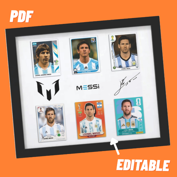 Producto - CUADRO FIGURITAS DE MESSI - BLANCO - DIGITAL