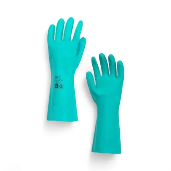 Producto - Guante Bil-Vex Acrilo Nitrilo Verde Flocado 33cm Certificación IRAM y CE