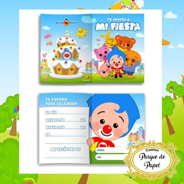 Producto - Invitaciones Payaso Plim Plim (x10 u.)