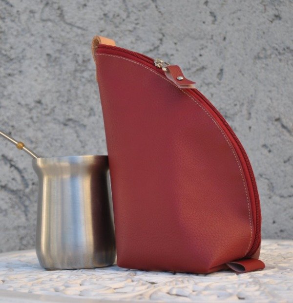 Producto - Portamate Simil cuero Bordó