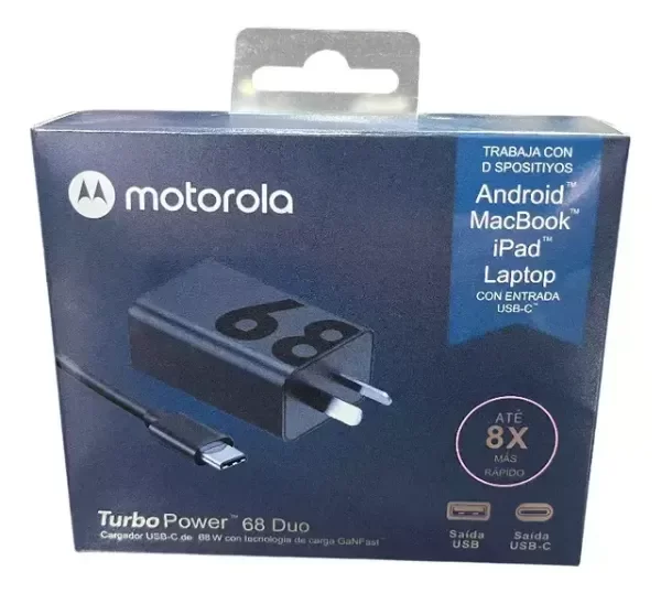 Producto - Cargador Motorola 68 duo tipo-c