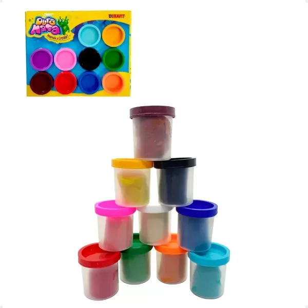 Producto - Masa Para Moldear Duramasa Duravit X 10 Colores Plastilina