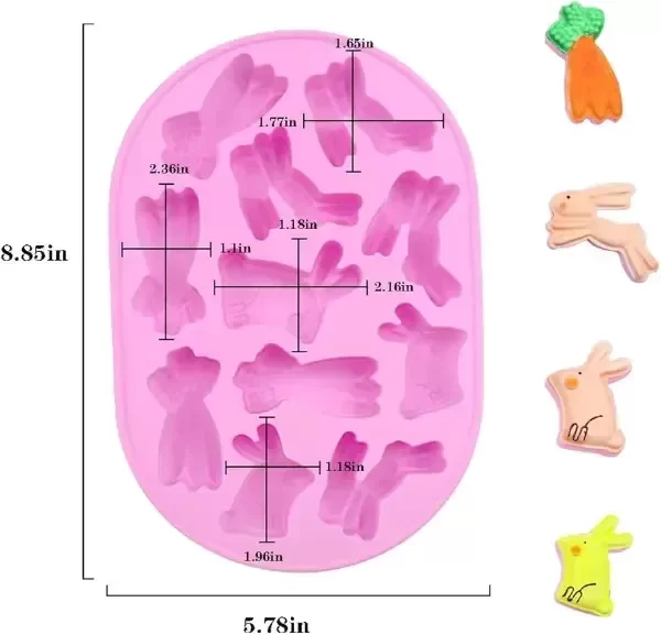 Producto - Molde silicona conejitos y zanahorias - 1