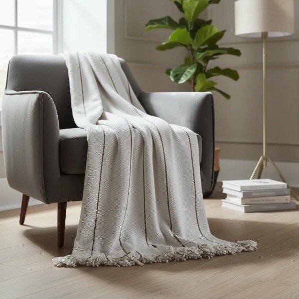 Producto - Manta Nativa Líneas Marrones - 3