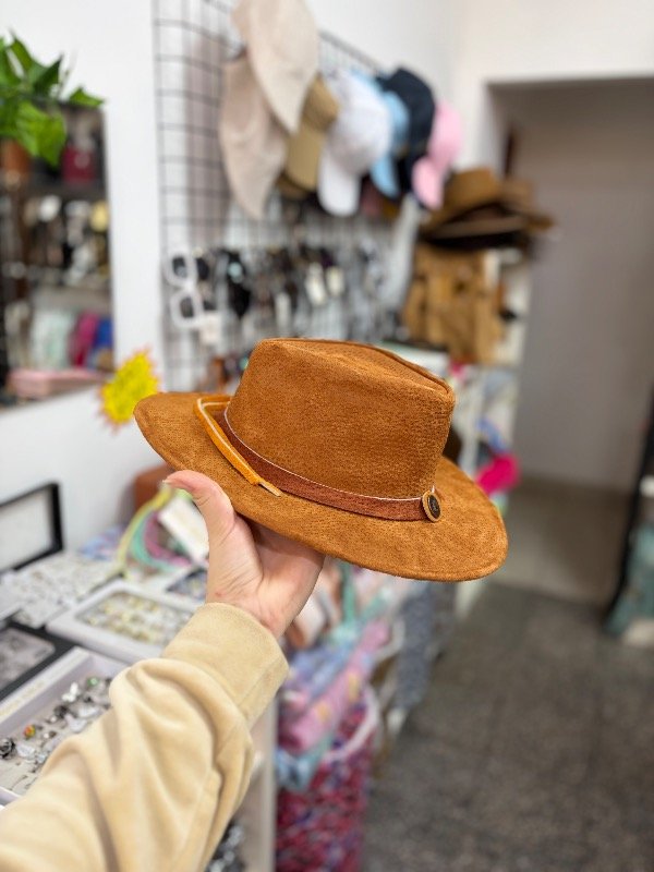 Producto - Sombrero de cuero marrón liso - 1
