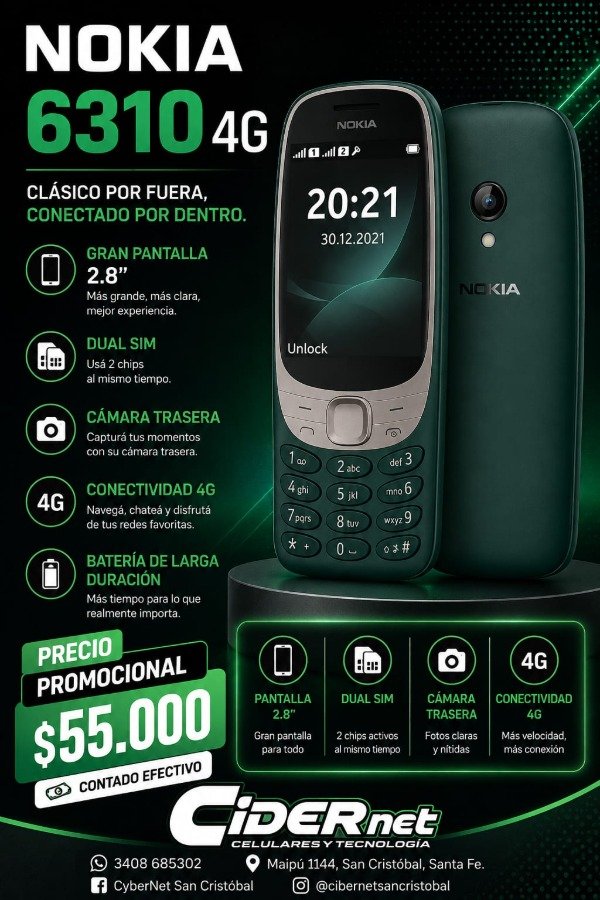 Producto - Celular Nokia 6310 4g