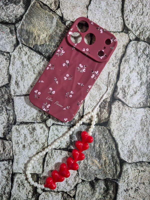 Producto - Funda tpu diseño flores Iphone 17 Pro bordo
