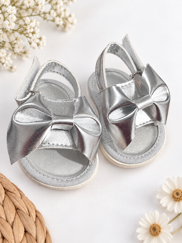Producto - SANDALIAS MOÑO PLATEADAS