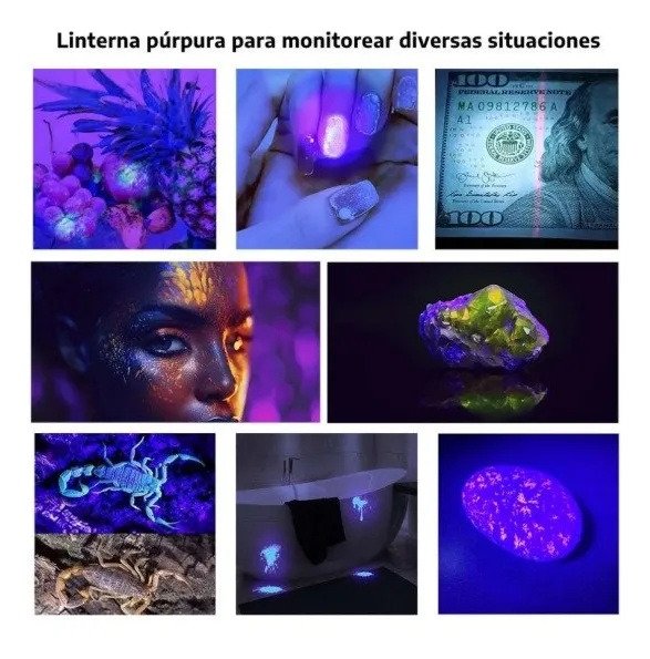 Producto - Linterna de Mano Led Ultra Violeta Recargable Super Compacta Cable USB Tipo C - 7