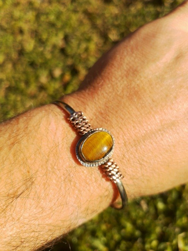 Producto - Pulsera Ojo de tigre, alpaca y cobre