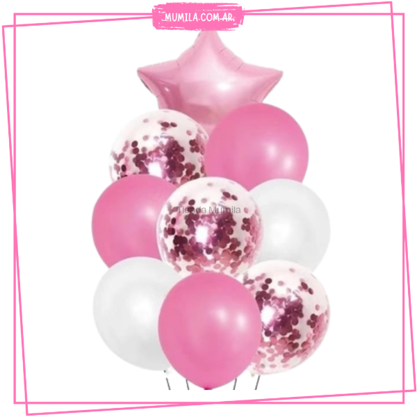 Producto - Set Globos Rosa x 9 unidades