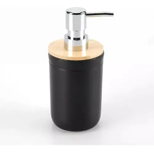 Producto - Dispenser De Jabon Nórdico 300ml Color Negro Con Bambú